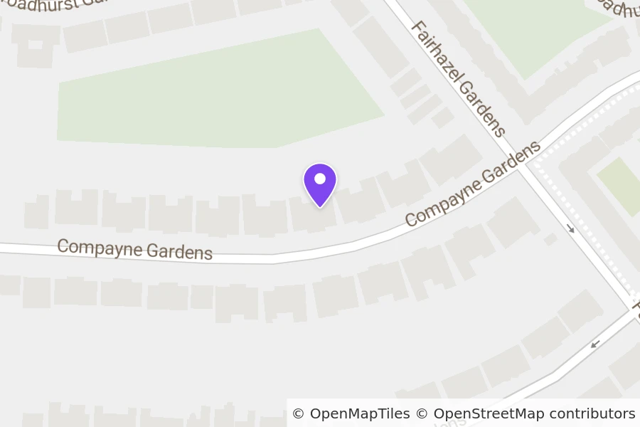Map of Flat 3, 50 Compayne Gardens, London, NW6 3RY